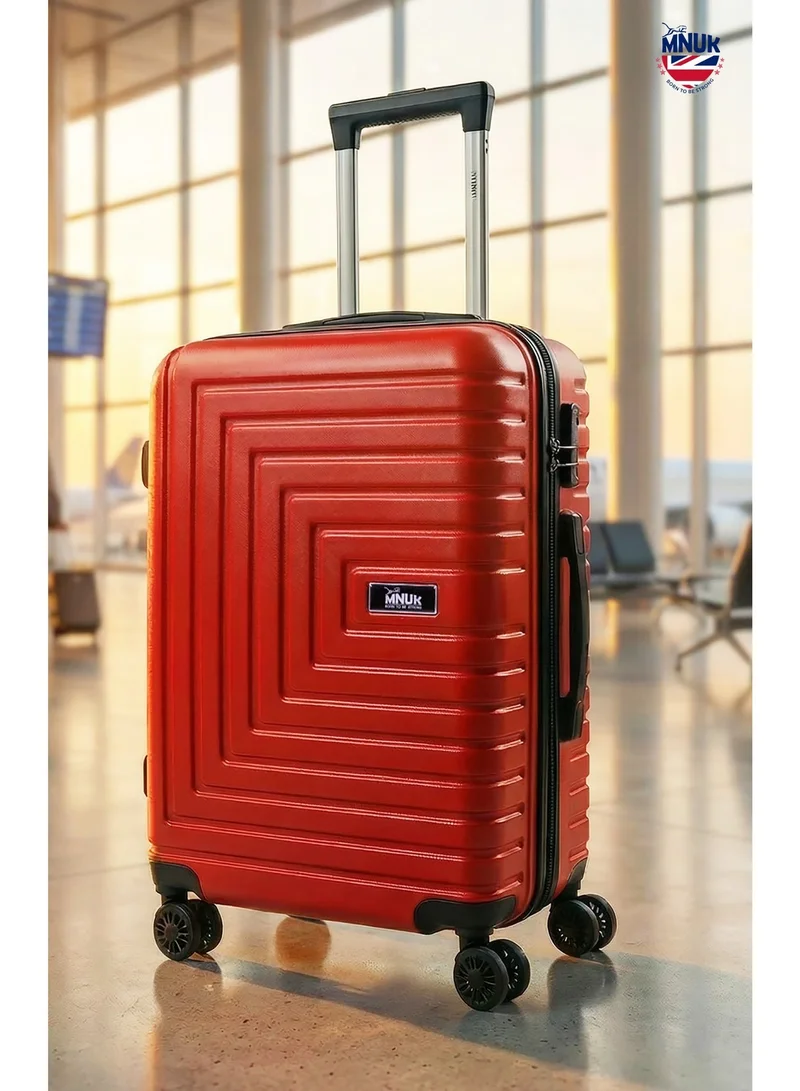 MNUK Pilgrimage Carry-on Luggage | Hardside Soft Handle Trolley with Universal Lock |Double 360° 4 Wheeler| Cabin-20 Inch, Red